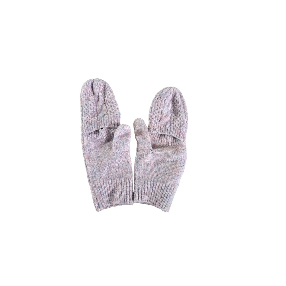 Pastel Cable Knit Convertible Flip Top Mittens Fingerless Gloves Multicolor